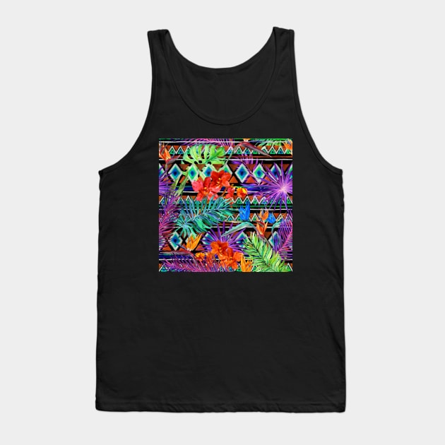 BoHo Tropical Tribal Florals Tank Top by SpiceTree